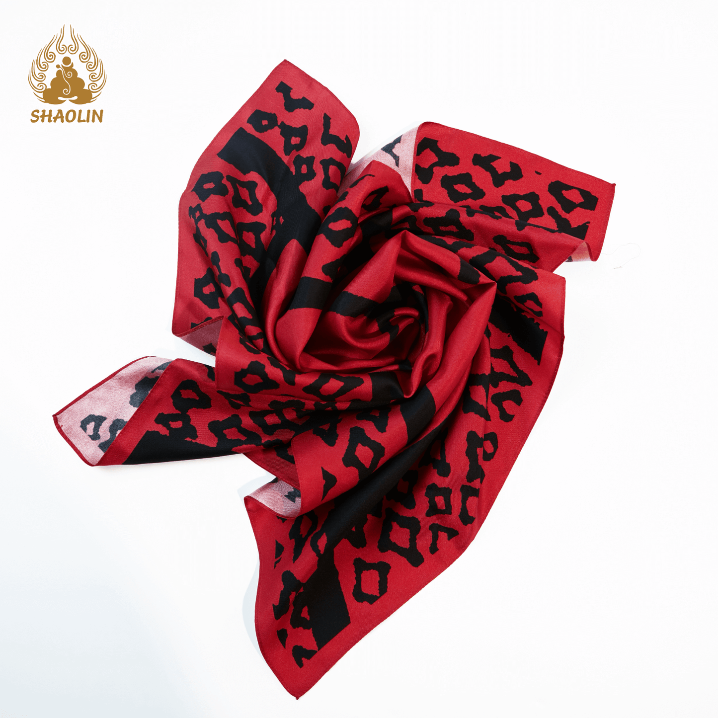 Shaolin-Inspired Silk Scarf – Oracle Script Motif