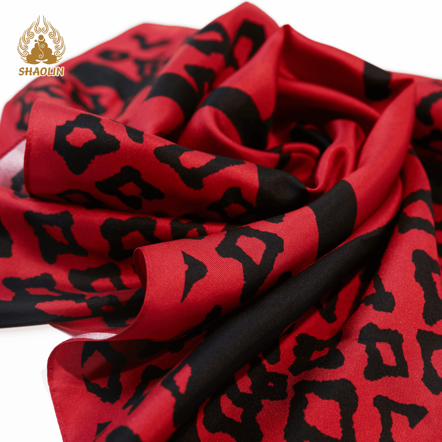 Shaolin-Inspired Silk Scarf – Oracle Script Motif