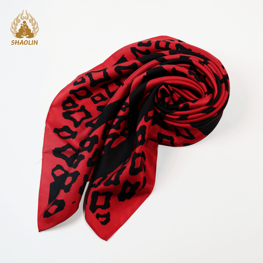 Shaolin-Inspired Silk Scarf – Oracle Script Motif