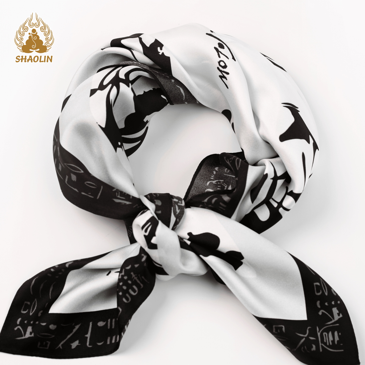 Shaolin-Inspired Silk Scarf – Calligraphy Rhythm