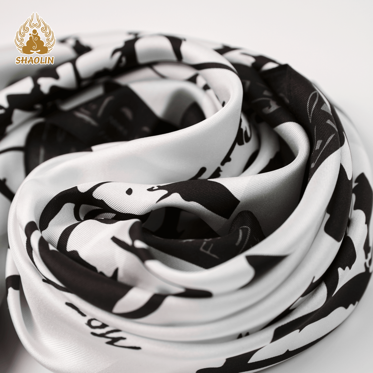 Shaolin-Inspired Silk Scarf – Calligraphy Rhythm