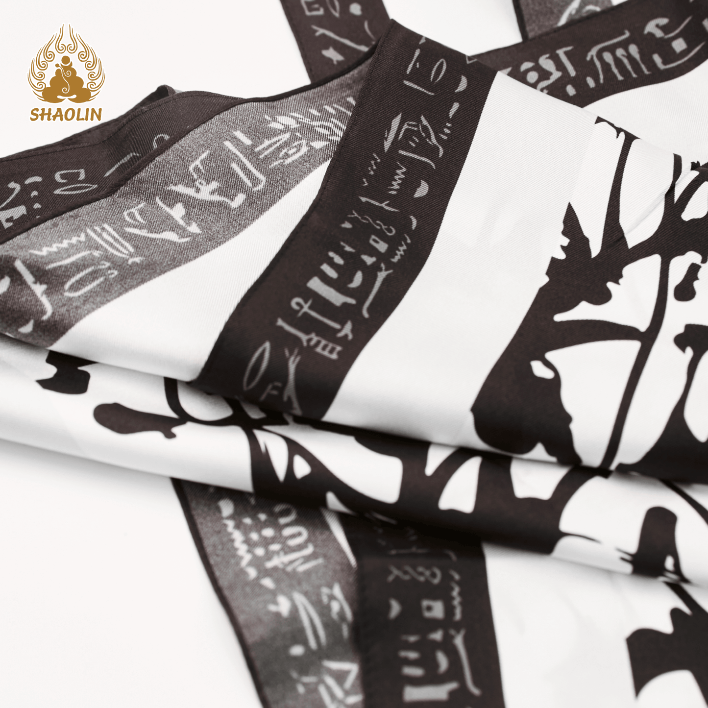 Shaolin-Inspired Silk Scarf – Calligraphy Rhythm