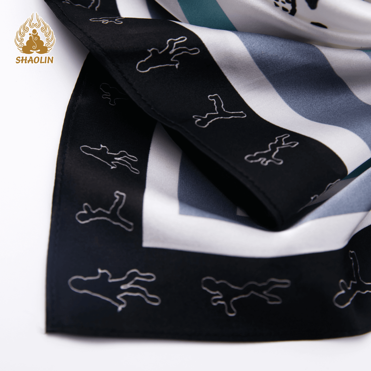 Shaolin-Inspired Silk Scarf – Playful Toads
