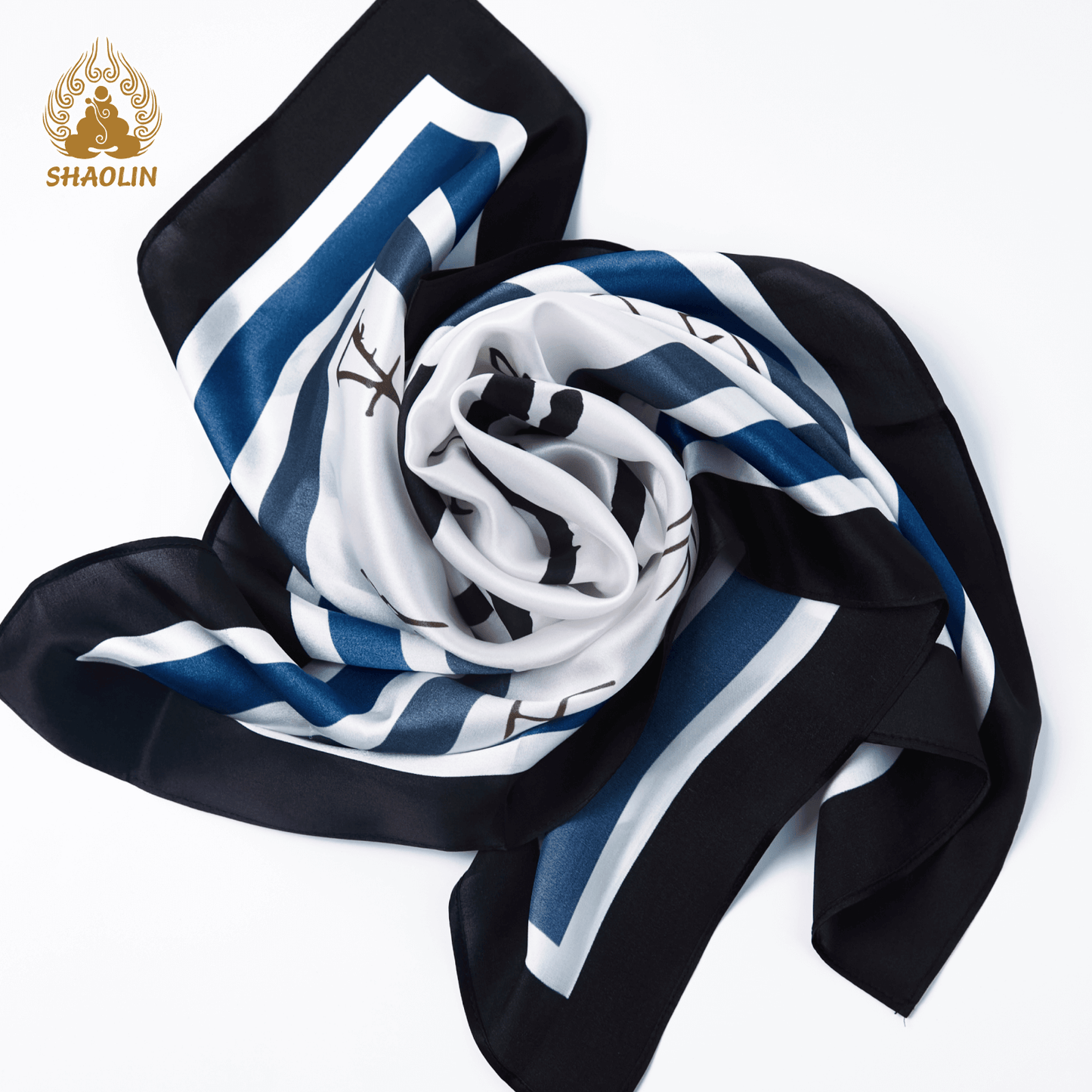 Shaolin-Inspired Silk Scarf – Lotus Universe