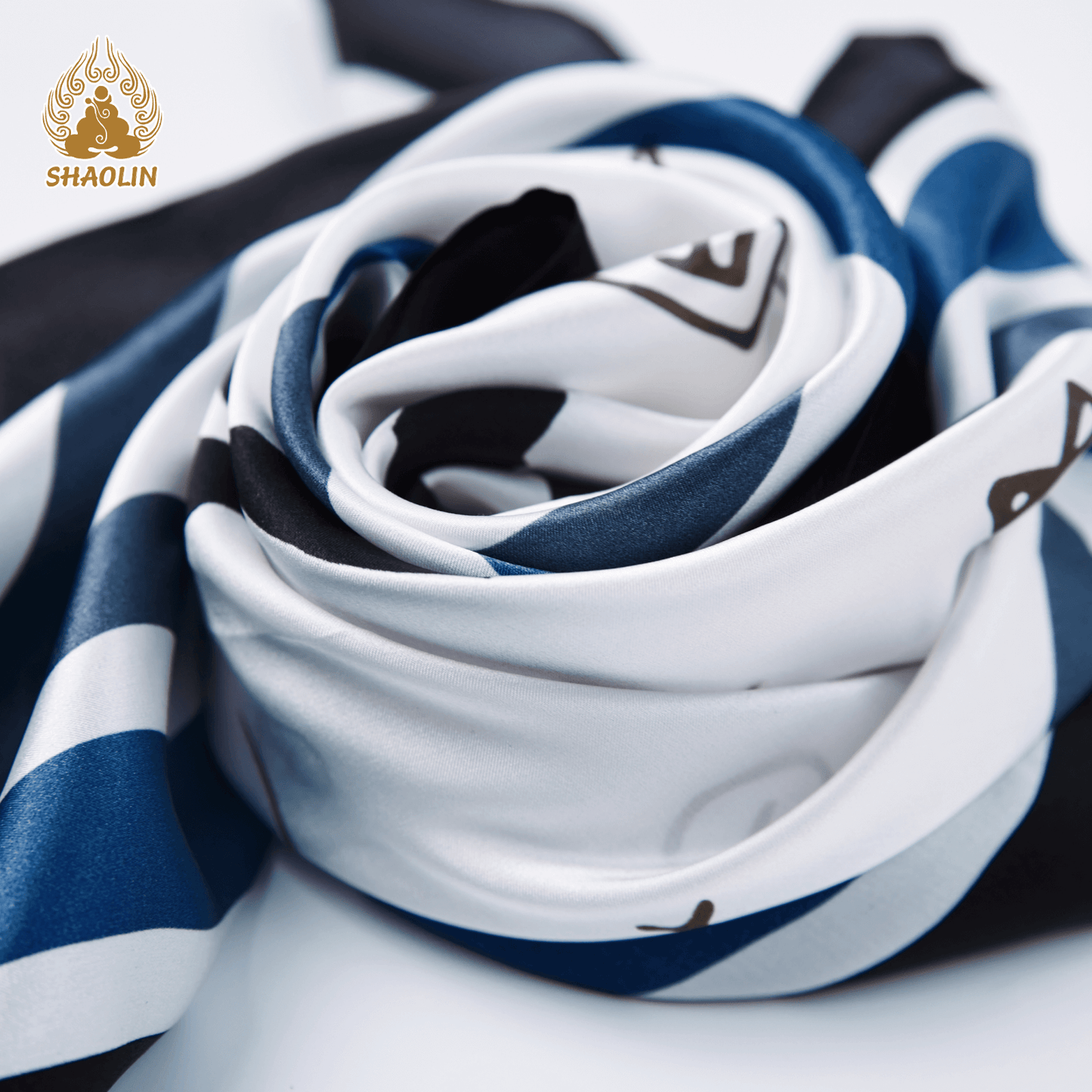 Shaolin-Inspired Silk Scarf – Lotus Universe