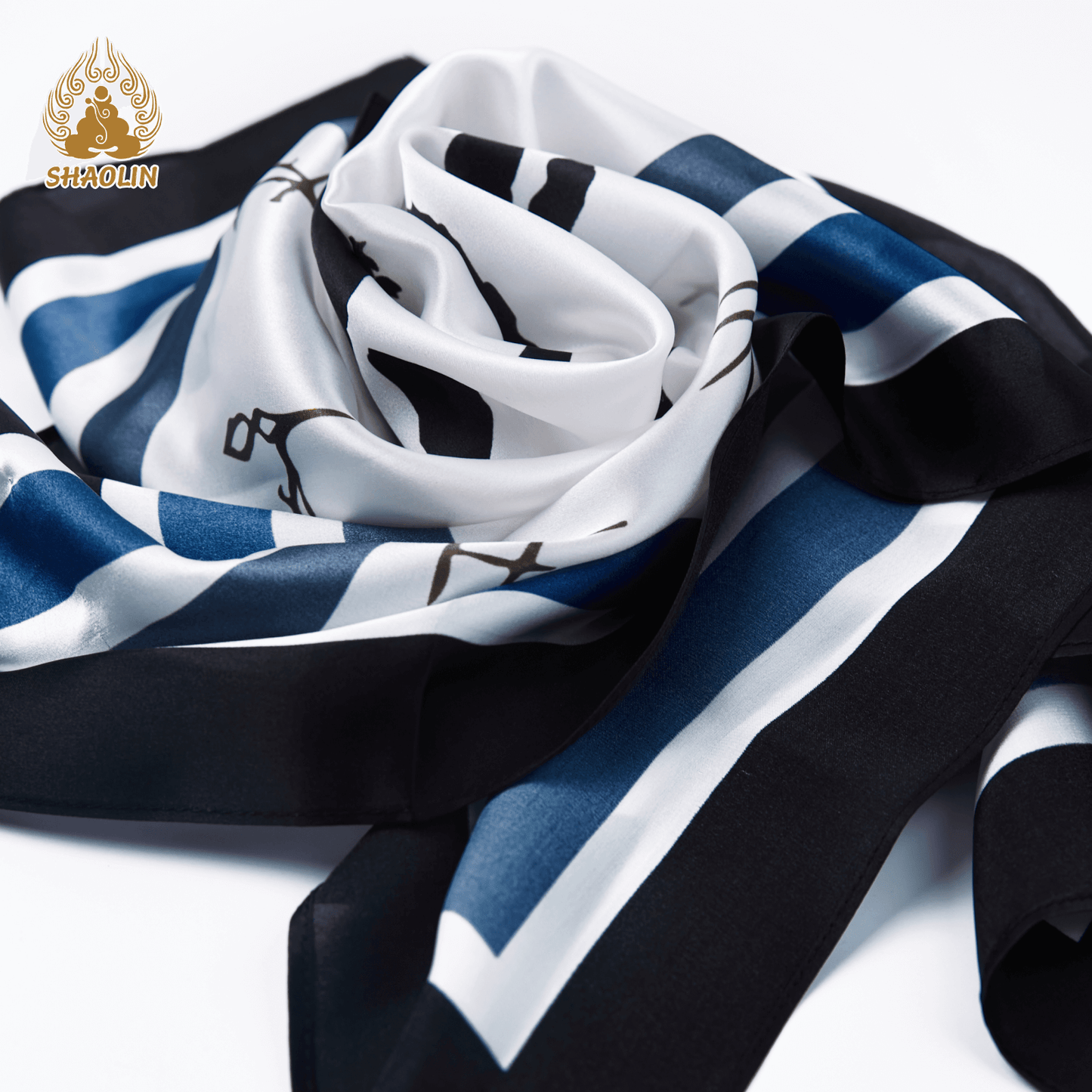 Shaolin-Inspired Silk Scarf – Lotus Universe