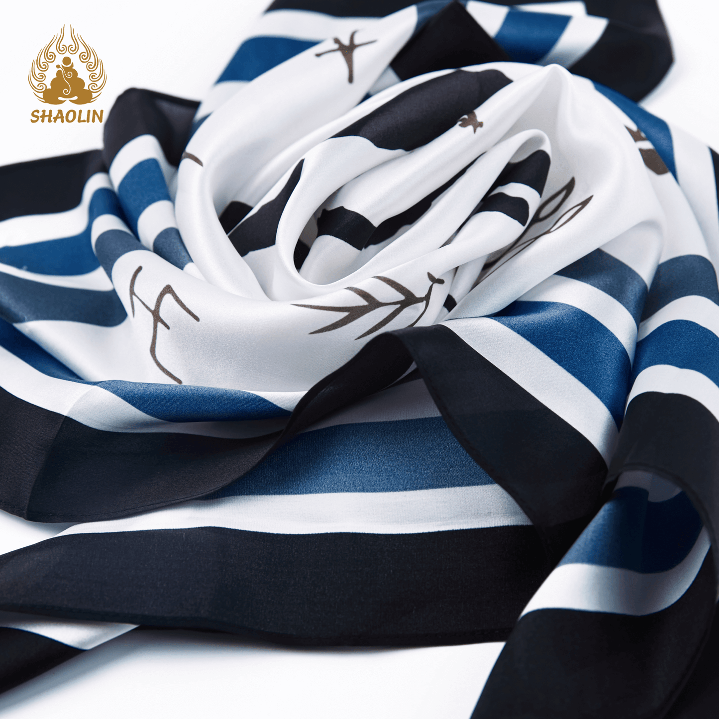 Shaolin-Inspired Silk Scarf – Lotus Universe