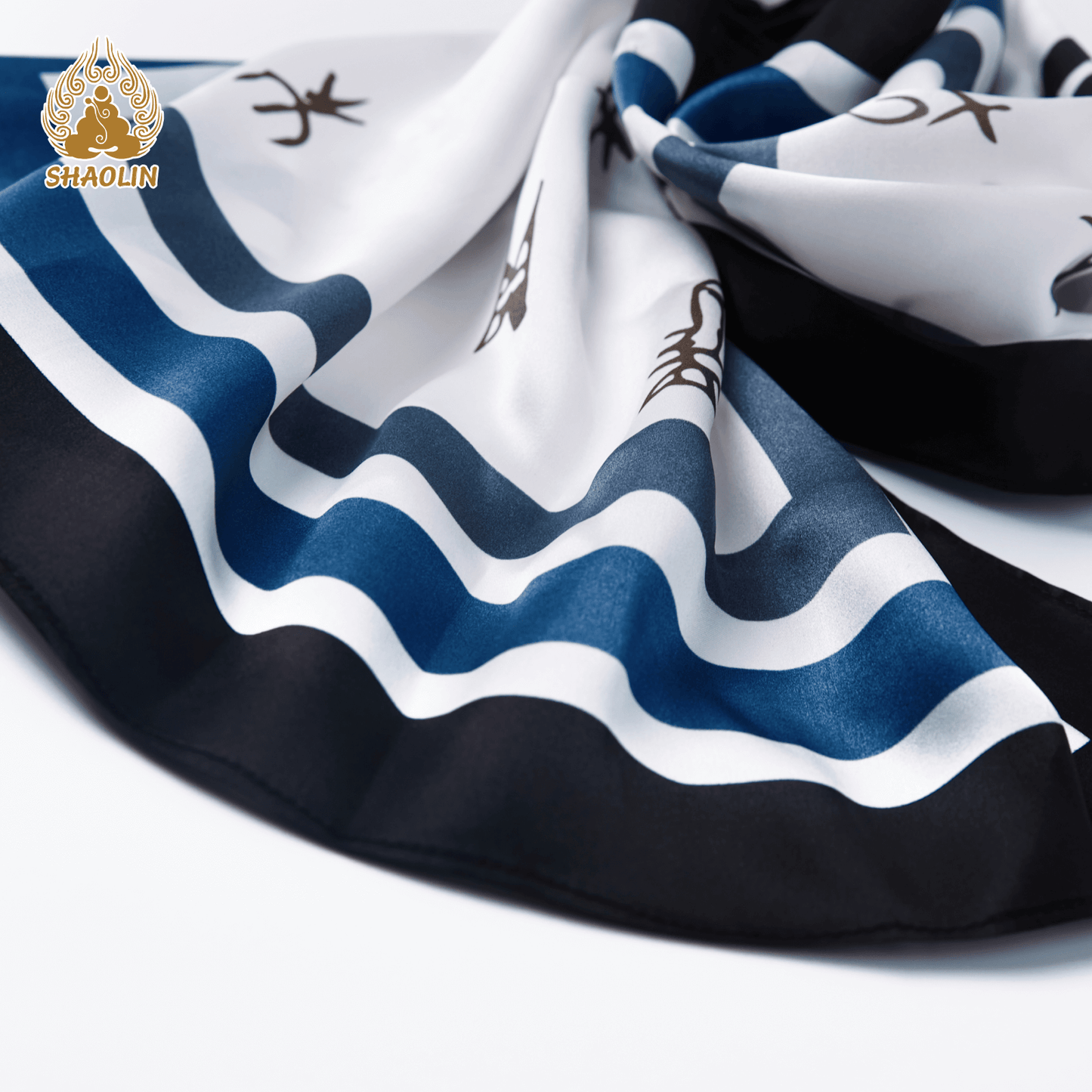 Shaolin-Inspired Silk Scarf – Lotus Universe