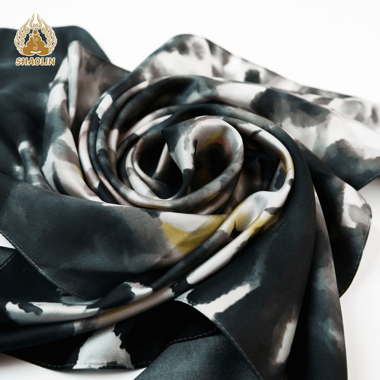 Shaolin-Inspired Silk Scarf – Dancing Blossoms