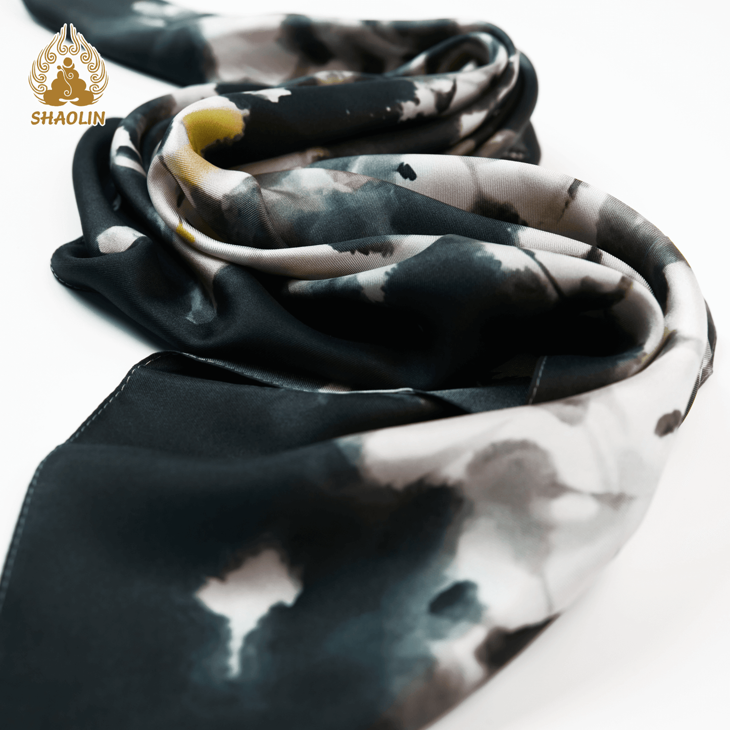 Shaolin-Inspired Silk Scarf – Dancing Blossoms
