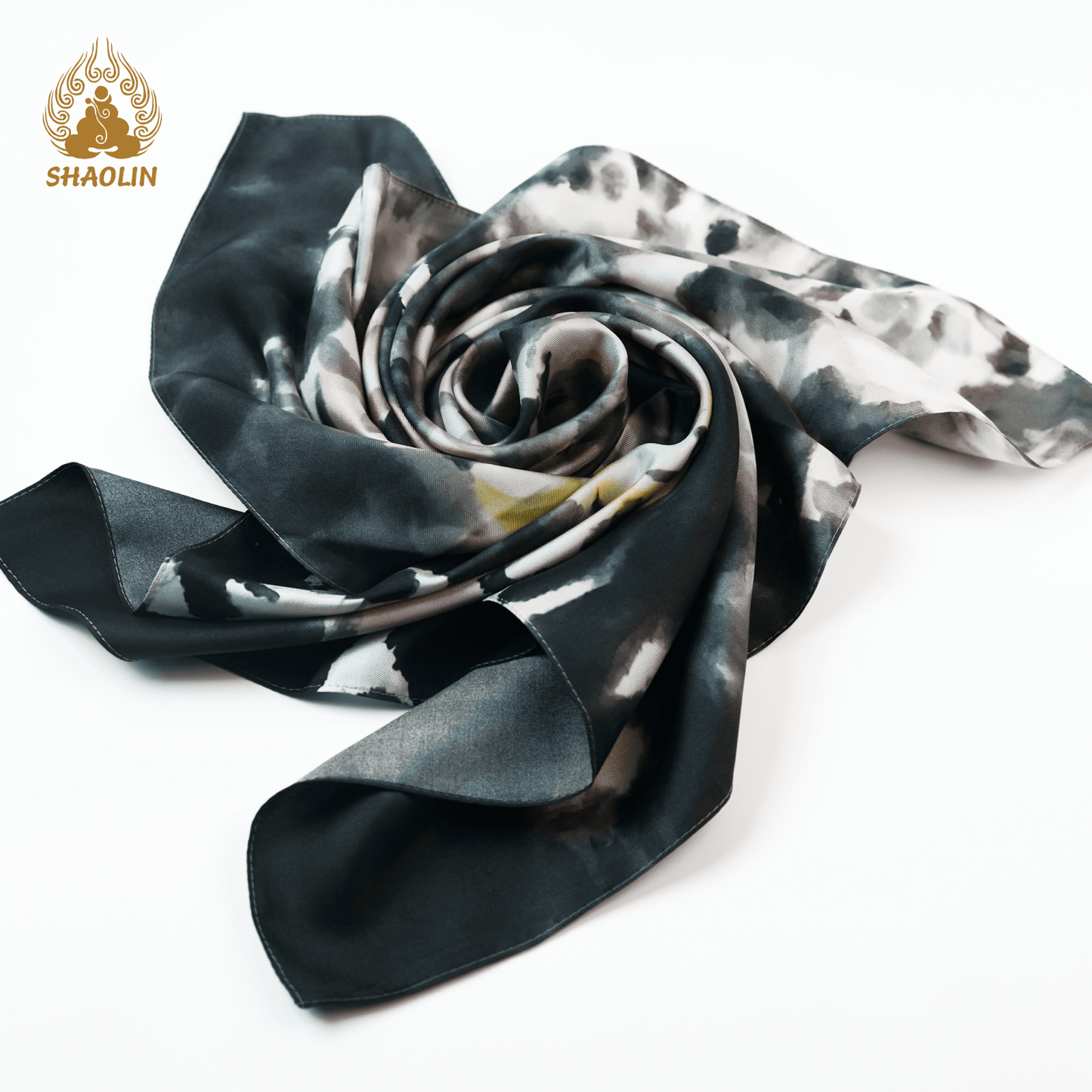 Shaolin-Inspired Silk Scarf – Dancing Blossoms