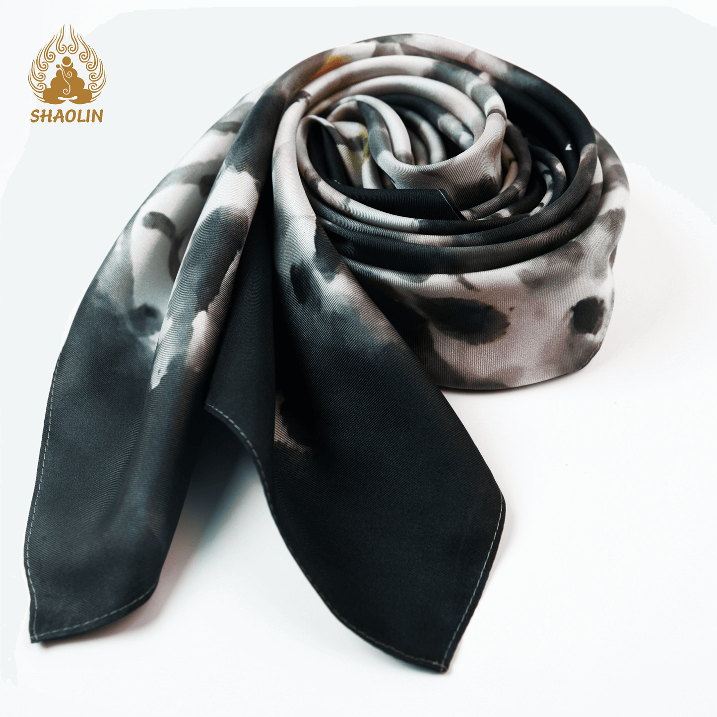 Shaolin-Inspired Silk Scarf – Dancing Blossoms