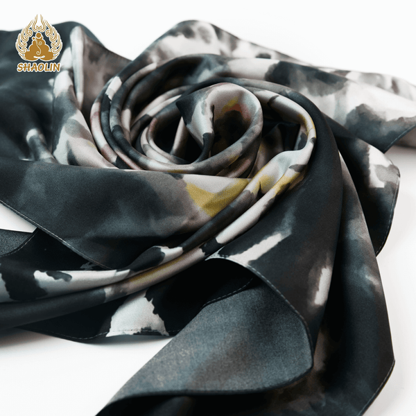Shaolin-Inspired Silk Scarf – Dancing Blossoms